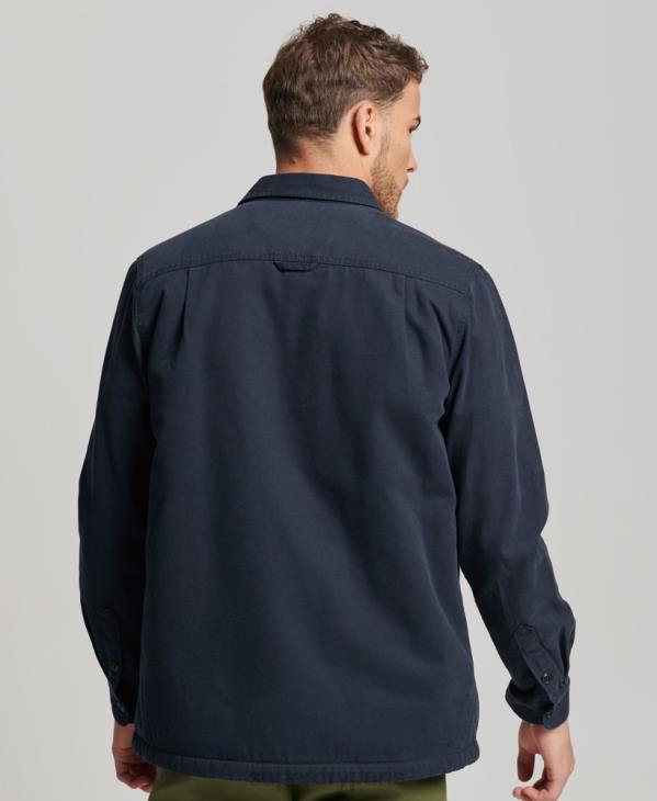 Superdry Hommes surchemise miller doublée borg D64Z143 vêtements marine