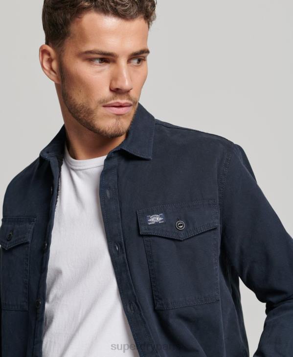 Superdry Hommes surchemise miller doublée borg D64Z143 vêtements marine