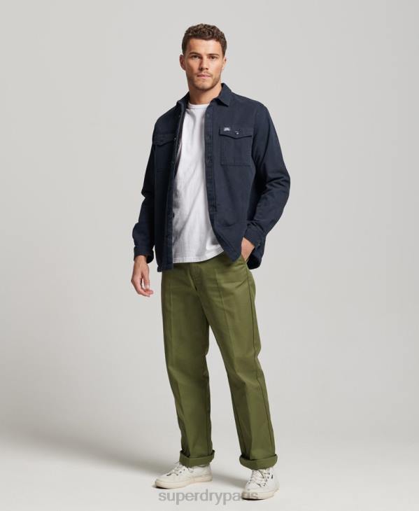 Superdry Hommes surchemise miller doublée borg D64Z143 vêtements marine
