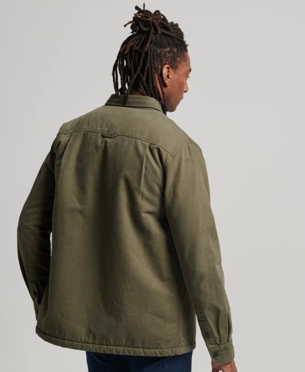Superdry Hommes surchemise miller doublée borg D64Z163 vêtements vert