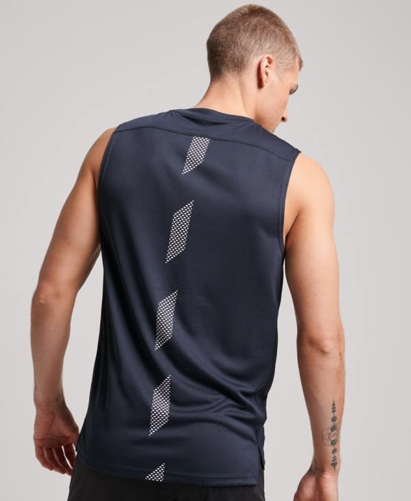 Superdry Hommes débardeur actif D64Z1405 vêtements marine