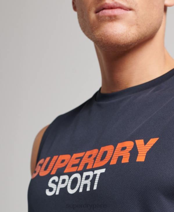 Superdry Hommes débardeur actif D64Z1405 vêtements marine