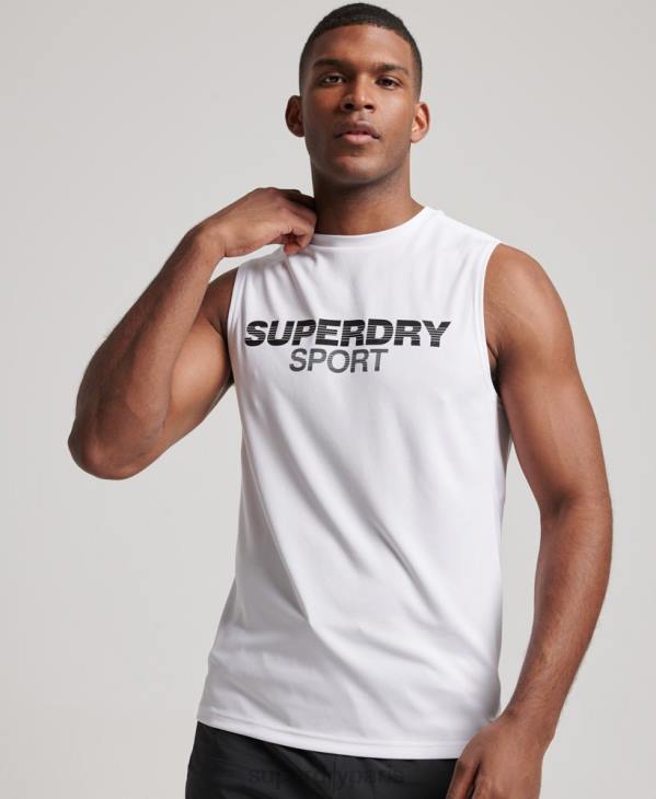 Superdry Hommes débardeur actif D64Z1418 vêtements blanc