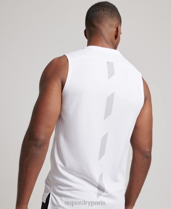 Superdry Hommes débardeur actif D64Z1418 vêtements blanc