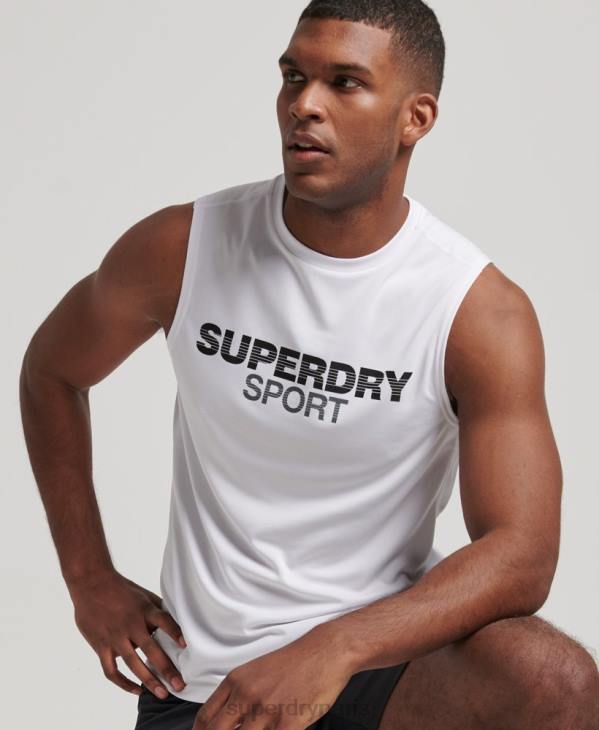 Superdry Hommes débardeur actif D64Z1418 vêtements blanc