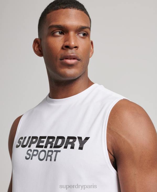 Superdry Hommes débardeur actif D64Z1418 vêtements blanc