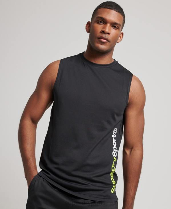 Superdry Hommes débardeur actif D64Z1426 vêtements noir