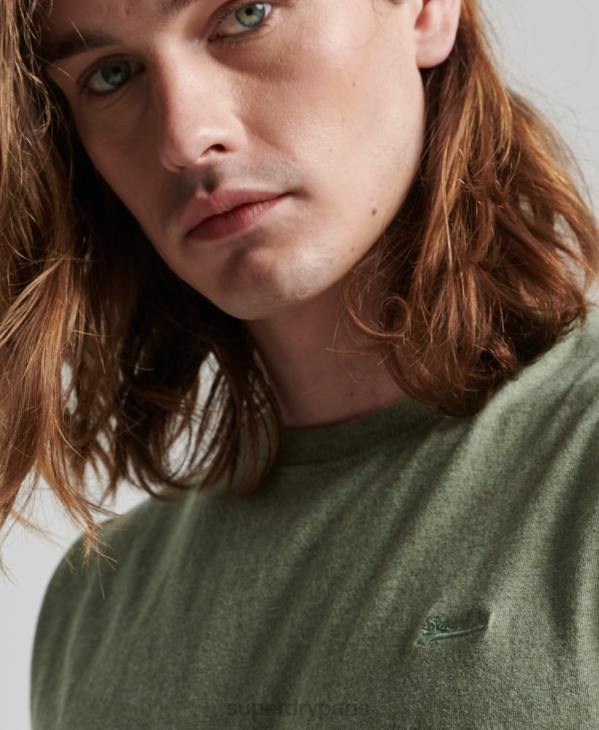 Superdry Hommes débardeur brodé logo vintage en coton bio D64Z1449 vêtements vert