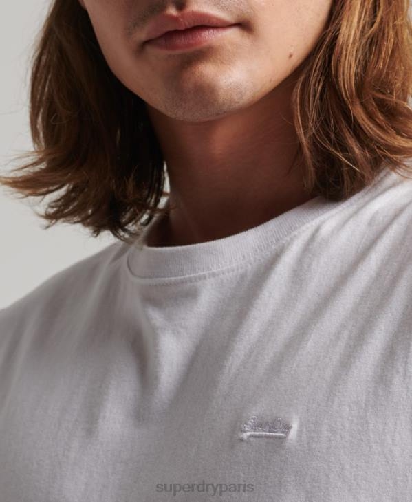 Superdry Hommes débardeur brodé logo vintage en coton bio D64Z1455 vêtements blanc