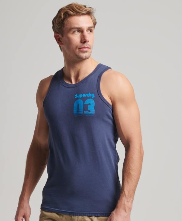 Superdry Hommes débardeur classique terrain vintage D64Z1503 vêtements marine