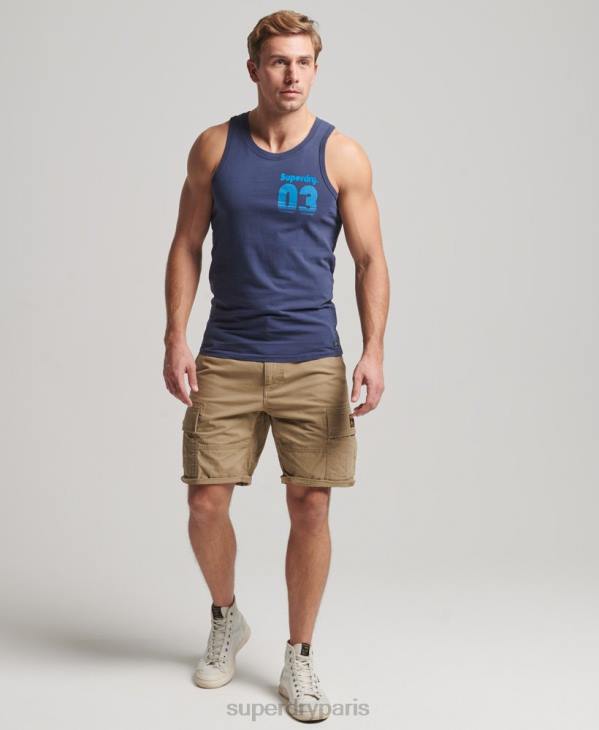 Superdry Hommes débardeur classique terrain vintage D64Z1503 vêtements marine