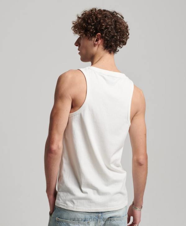 Superdry Hommes débardeur classique terrain vintage D64Z1526 vêtements blanc