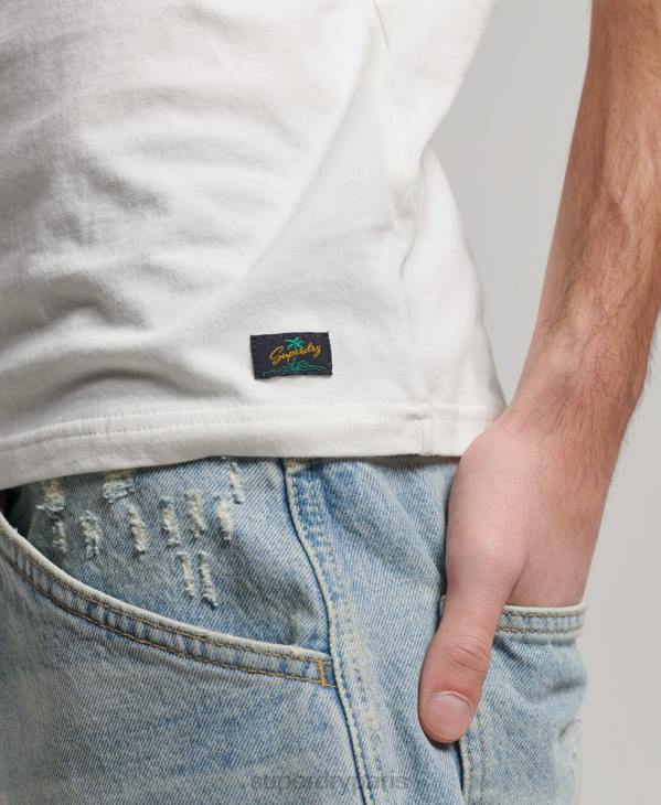 Superdry Hommes débardeur classique terrain vintage D64Z1526 vêtements blanc