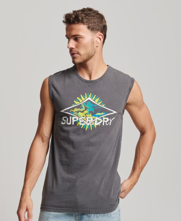 Superdry Hommes débardeur de surf tribal vintage D64Z1450 vêtements gris foncé