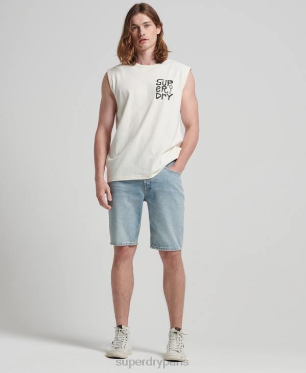 Superdry Hommes débardeur de surf tribal vintage D64Z1478 vêtements crème