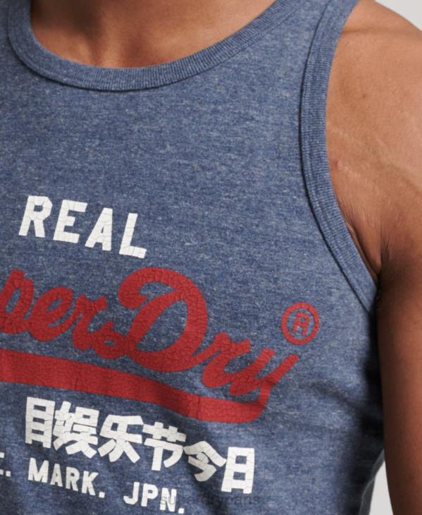 Superdry Hommes débardeur à logo vintage D64Z1444 vêtements marine