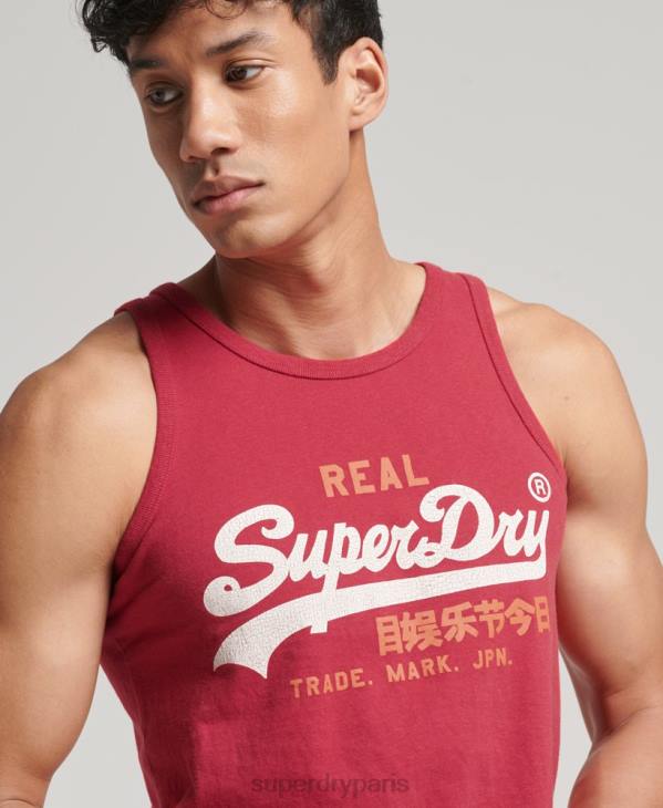 Superdry Hommes débardeur à logo vintage D64Z1448 vêtements rouge