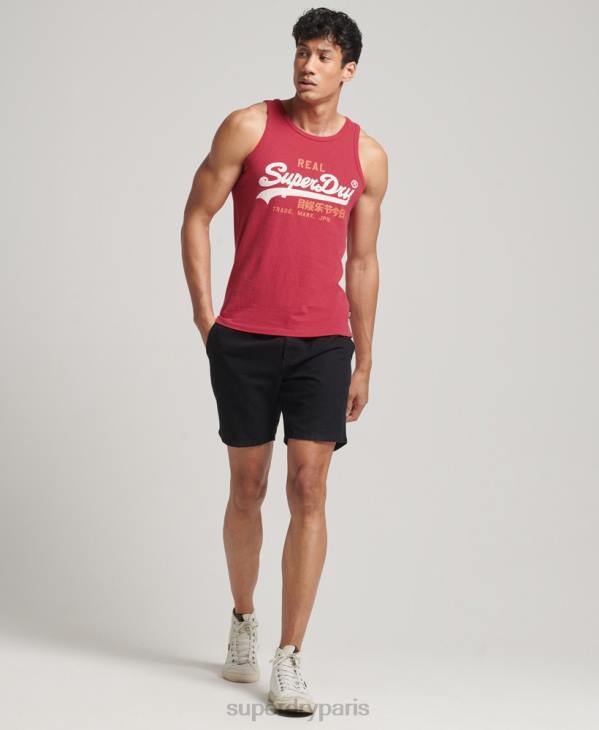 Superdry Hommes débardeur à logo vintage D64Z1448 vêtements rouge