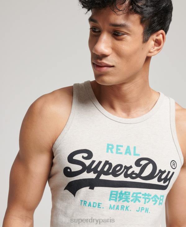 Superdry Hommes débardeur à logo vintage D64Z1453 vêtements crème
