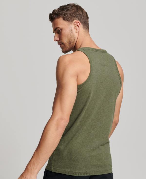 Superdry Hommes débardeur logo vintage en coton bio D64Z1472 vêtements vert