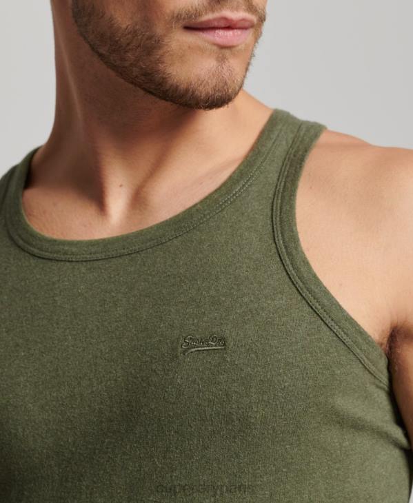 Superdry Hommes débardeur logo vintage en coton bio D64Z1472 vêtements vert