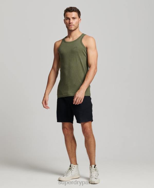 Superdry Hommes débardeur logo vintage en coton bio D64Z1472 vêtements vert