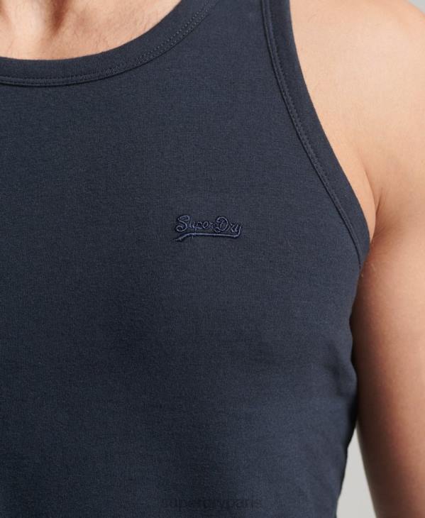 Superdry Hommes débardeur logo vintage en coton bio D64Z1487 vêtements marine