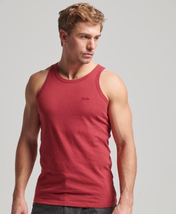 Superdry Hommes débardeur logo vintage en coton bio D64Z1490 vêtements rouge