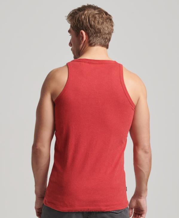 Superdry Hommes débardeur logo vintage en coton bio D64Z1490 vêtements rouge