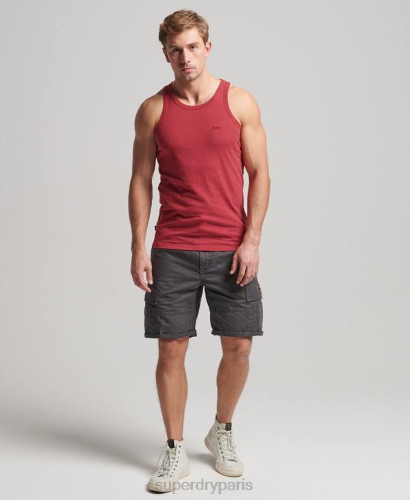 Superdry Hommes débardeur logo vintage en coton bio D64Z1490 vêtements rouge