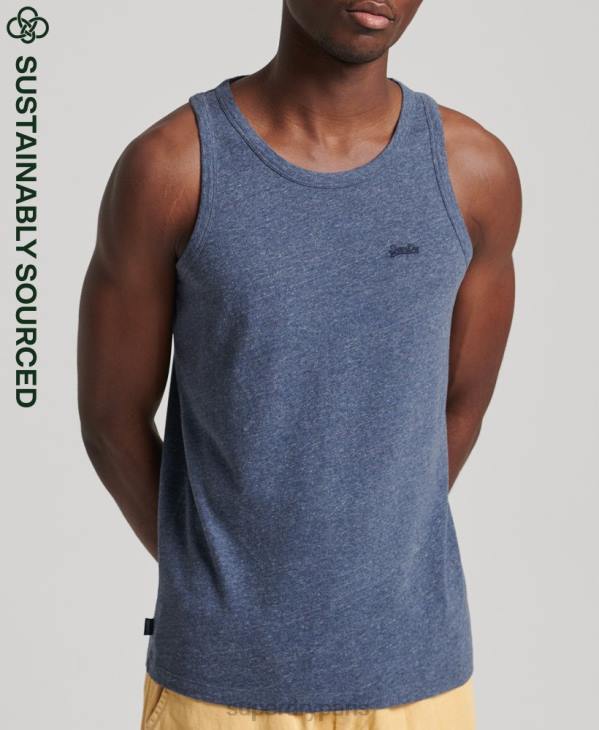 Superdry Hommes débardeur logo vintage en coton bio D64Z1494 vêtements marine