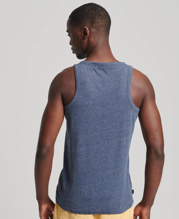 Superdry Hommes débardeur logo vintage en coton bio D64Z1494 vêtements marine