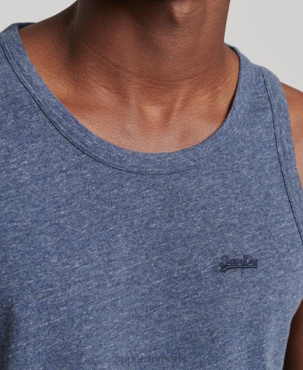Superdry Hommes débardeur logo vintage en coton bio D64Z1494 vêtements marine