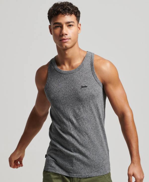 Superdry Hommes débardeur logo vintage en coton bio D64Z1502 vêtements gris foncé