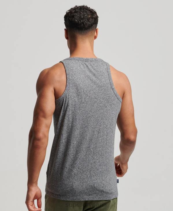 Superdry Hommes débardeur logo vintage en coton bio D64Z1502 vêtements gris foncé