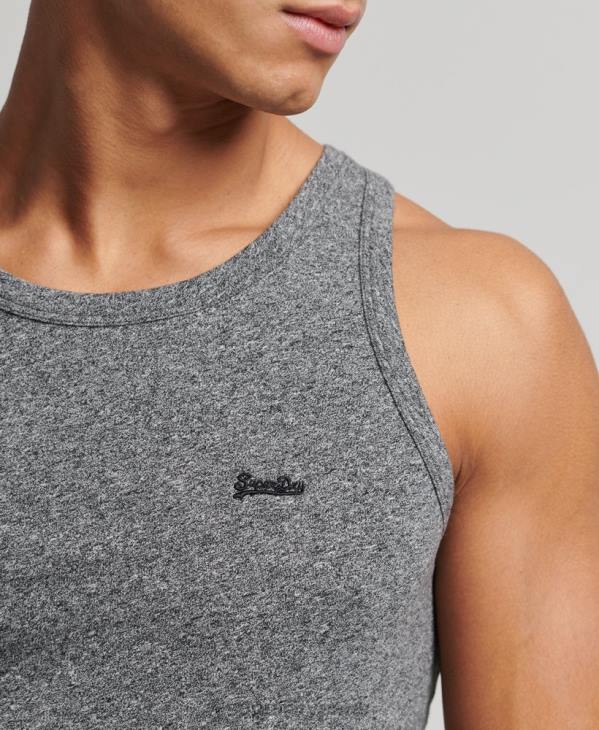 Superdry Hommes débardeur logo vintage en coton bio D64Z1502 vêtements gris foncé