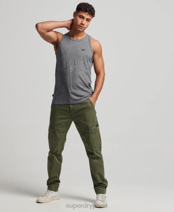 Superdry Hommes débardeur logo vintage en coton bio D64Z1502 vêtements gris foncé