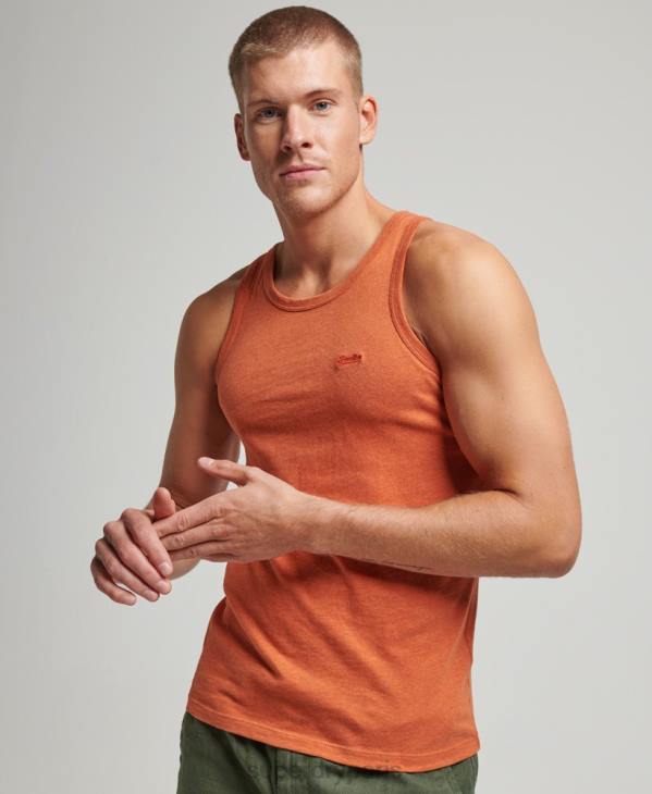 Superdry Hommes débardeur logo vintage en coton bio D64Z1511 vêtements orange