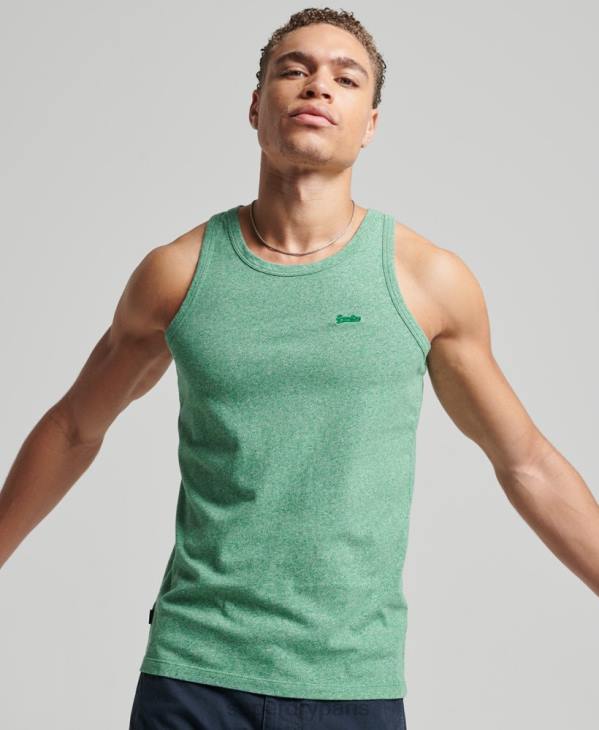 Superdry Hommes débardeur logo vintage en coton bio D64Z1535 vêtements vert