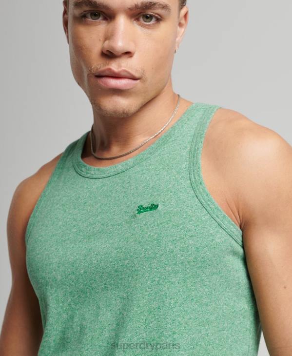 Superdry Hommes débardeur logo vintage en coton bio D64Z1535 vêtements vert