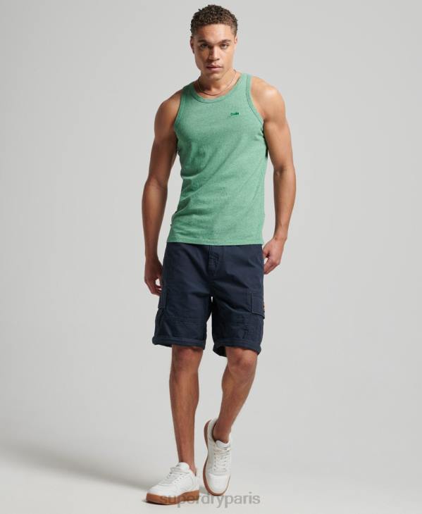 Superdry Hommes débardeur logo vintage en coton bio D64Z1535 vêtements vert