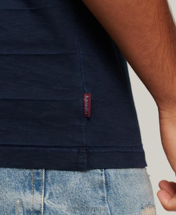 Superdry Hommes débardeur à texture vintage en coton bio D64Z107 vêtements marine