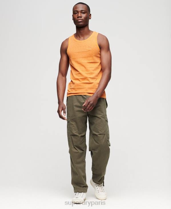 Superdry Hommes débardeur à texture vintage en coton bio D64Z11 vêtements orange