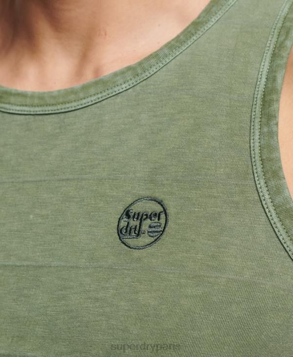 Superdry Hommes débardeur à texture vintage en coton bio D64Z44 vêtements kaki