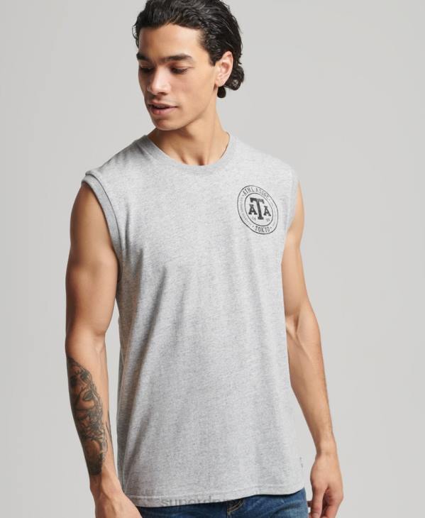 Superdry Hommes débardeur universitaire vintage D64Z1559 vêtements gris