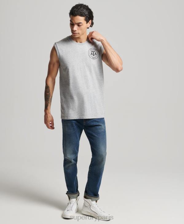 Superdry Hommes débardeur universitaire vintage D64Z1559 vêtements gris