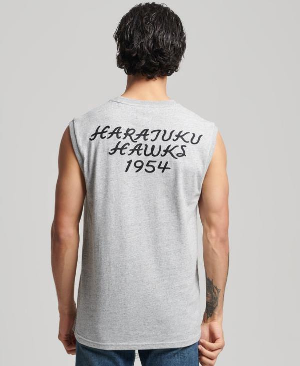 Superdry Hommes débardeur universitaire vintage D64Z1559 vêtements gris