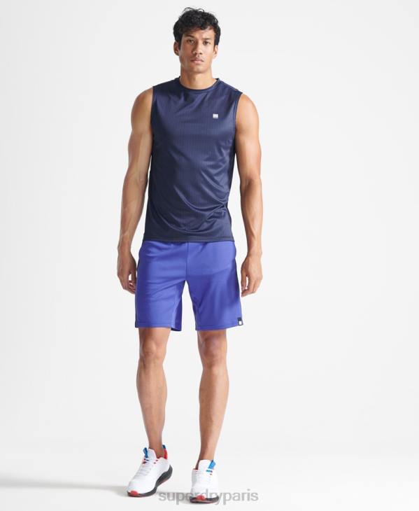 Superdry Hommes gilet actif de train D64Z5398 vêtements bleu foncé