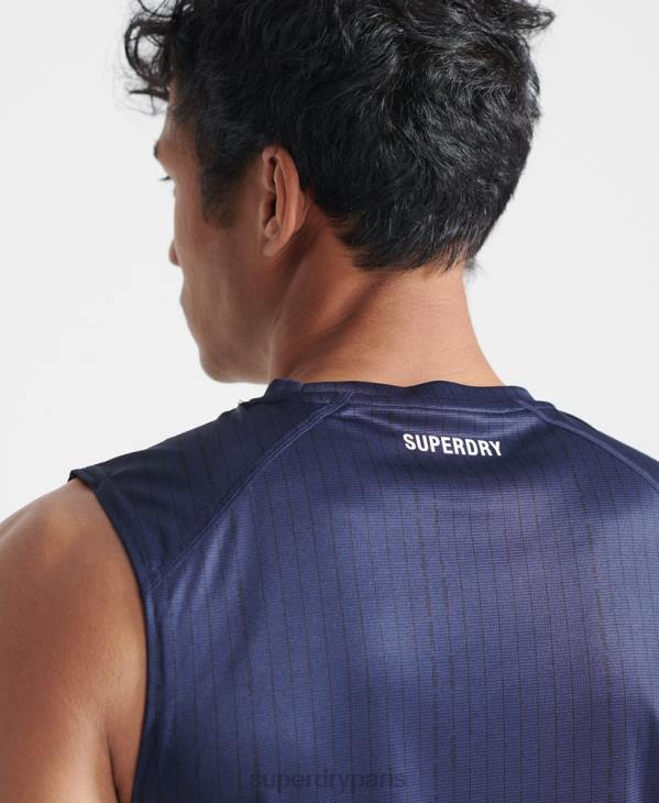 Superdry Hommes gilet actif de train D64Z5398 vêtements bleu foncé