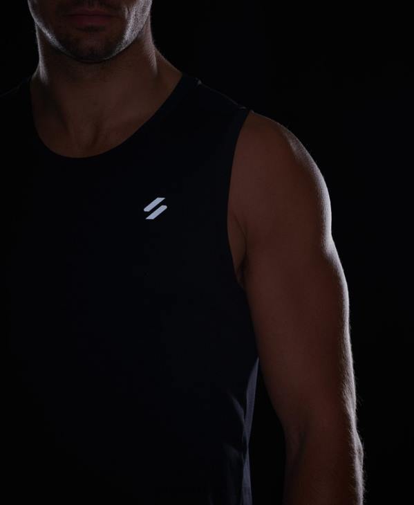 Superdry Hommes gilet de course D64Z5396 vêtements noir